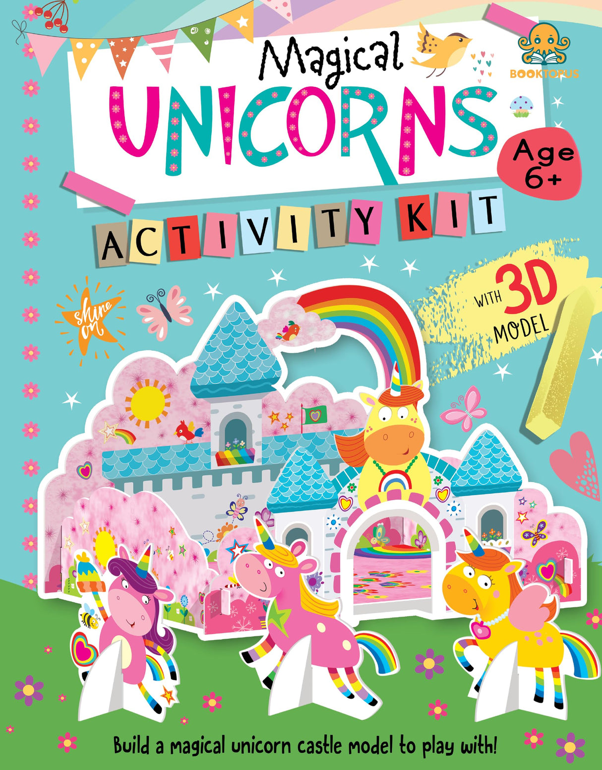 Booktopus Build It Activity Kit - Magical Unicorns 3D Model Making Kit with Book - DIY Craft Kit for Kids 3-6+ Years - Learning Through Play (Build It Kit) - Retail Maharaj