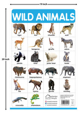 Wild Animals - My First Early Learning Wall Chart: For Preschool, Kindergarten, Nursery And Homeschooling (19 Inches X 29 Inches) - Retail Maharaj