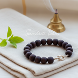 Natural Dark Brown Shyama Tulsi Beads Handmade Bracelet – Spiritual and Authentic Jewelry - Retail Maharaj