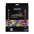 Brustro Metallic Acrylic Colour Paint Set 24 Shades 12ml Each - Retail Maharaj