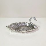 Metal Duck Shape Decorative Dry Fruit Tray Bowl Silver Finish for Table and Home Decoration (Silver) - Retail Maharaj