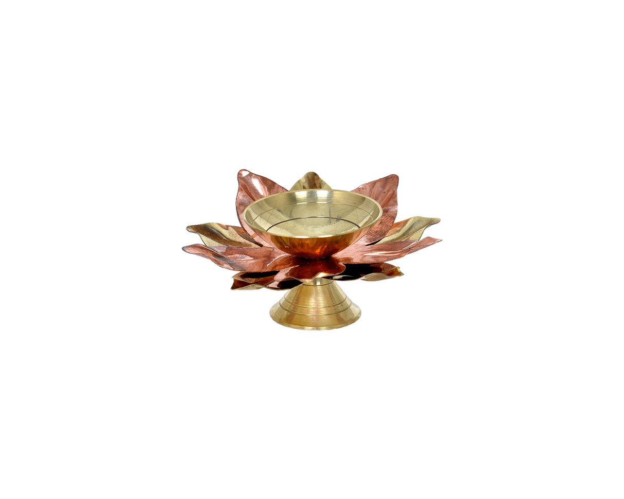 Single Diya - Lotus Gold Metal - Retail Maharaj