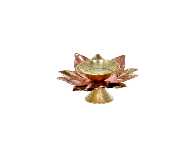 Single Diya - Lotus Gold Metal - Retail Maharaj