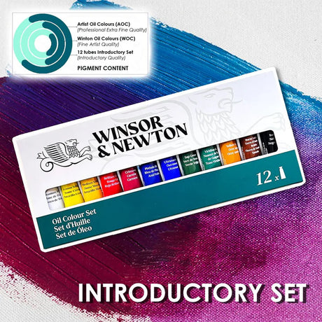 Winsor & Newton Introductory Oil Colour Set of 12 x 10ml Tubes - Retail Maharaj