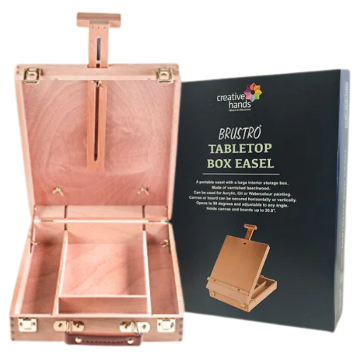 Brustro Wooden Table Box Easel with Storage for Painting and Art Supplies - Retail Maharaj