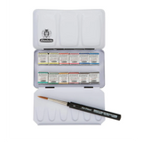 Schmincke Half Pan Watercolor Pocket Set with Compact Metal Travel Box - Retail Maharaj