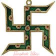 Swastika Gold Plated Wall Hanging with Green Meena Work Decorative Showpiece for Home Decor and Corporate Gift - Retail Maharaj