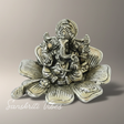 Gifts Metal Ganesh Silver Polish Leaf Decorative Showpiece 12 X 12 X 8 Cm Aluminium Ganpati Idol For Home Decor And Gift Purpose - Retail Maharaj