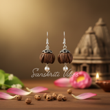 Lotus Tulsi Beads Design Earrings – Divine Spiritual Jewelry - Retail Maharaj