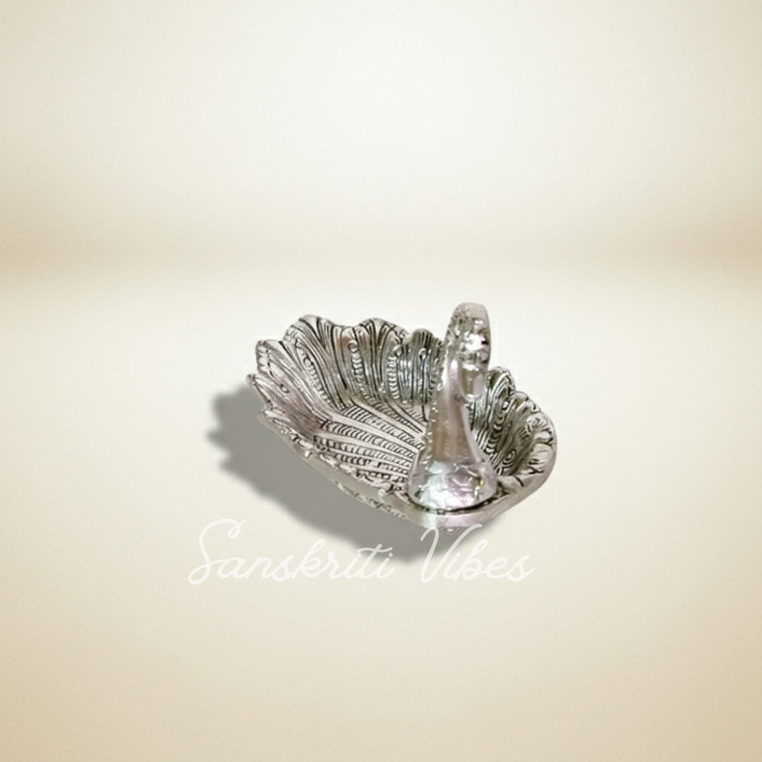 Metal Duck Shape Decorative Dry Fruit Tray Bowl Silver Finish for Table and Home Decoration (Silver) - Retail Maharaj