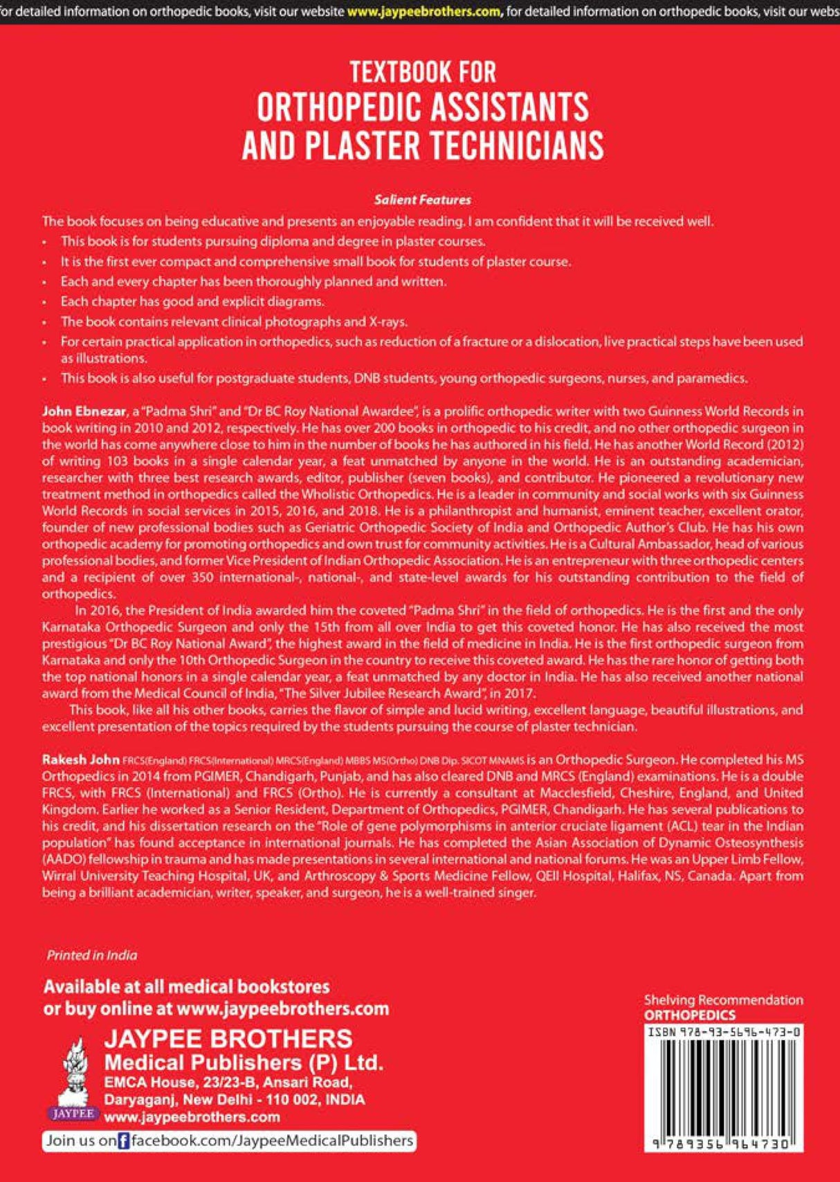 TEXTBOOK FOR ORTHOPEDIC ASSISTANTS AND PLASTER TECHNICIANS - Retail Maharaj