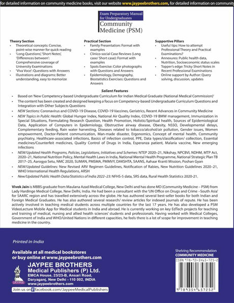 Exam Preparatory Manual for Undergraduates: Community Medicine (PSM) - Retail Maharaj