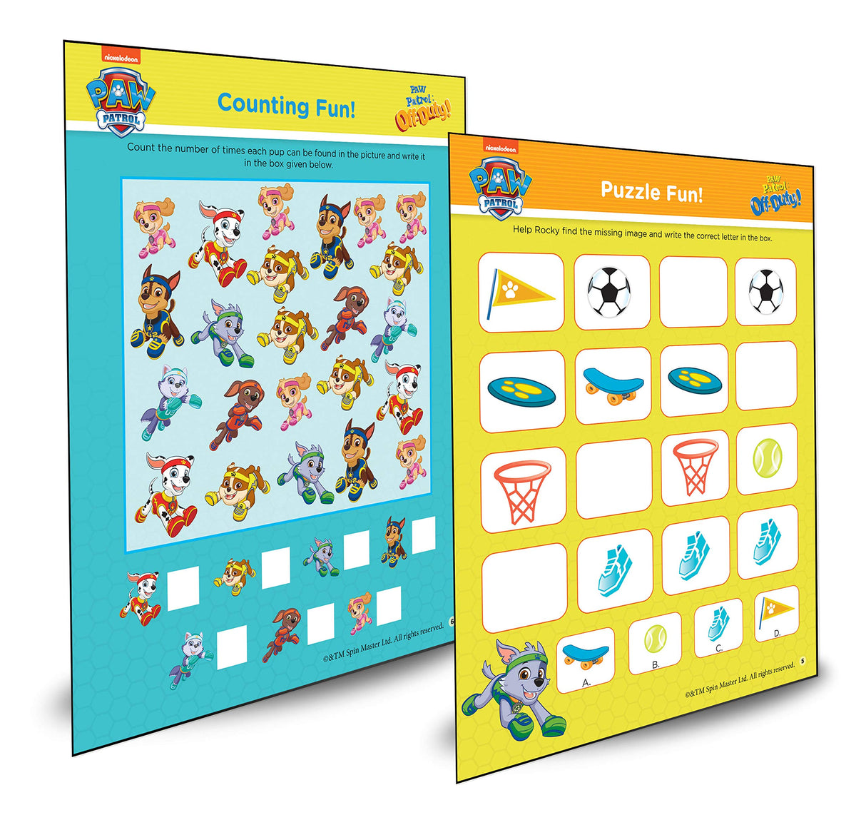 Nickelodeon Paw Patrol – Off Duty! Fun Learning Set | Wipe & Clean Mats, Coloring Sheets, Stickers, Certificate & Pen | Ages 3–7 | Learn Through Play with Your Favorite Pups - Retail Maharaj