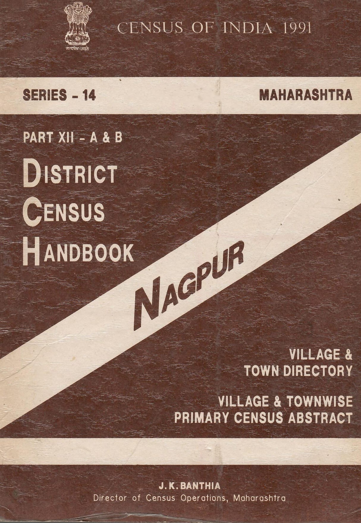 Census of India 1991 - Maharashtra - District Census Handbook - Nagpur [Paperback] Government of Maharashtra