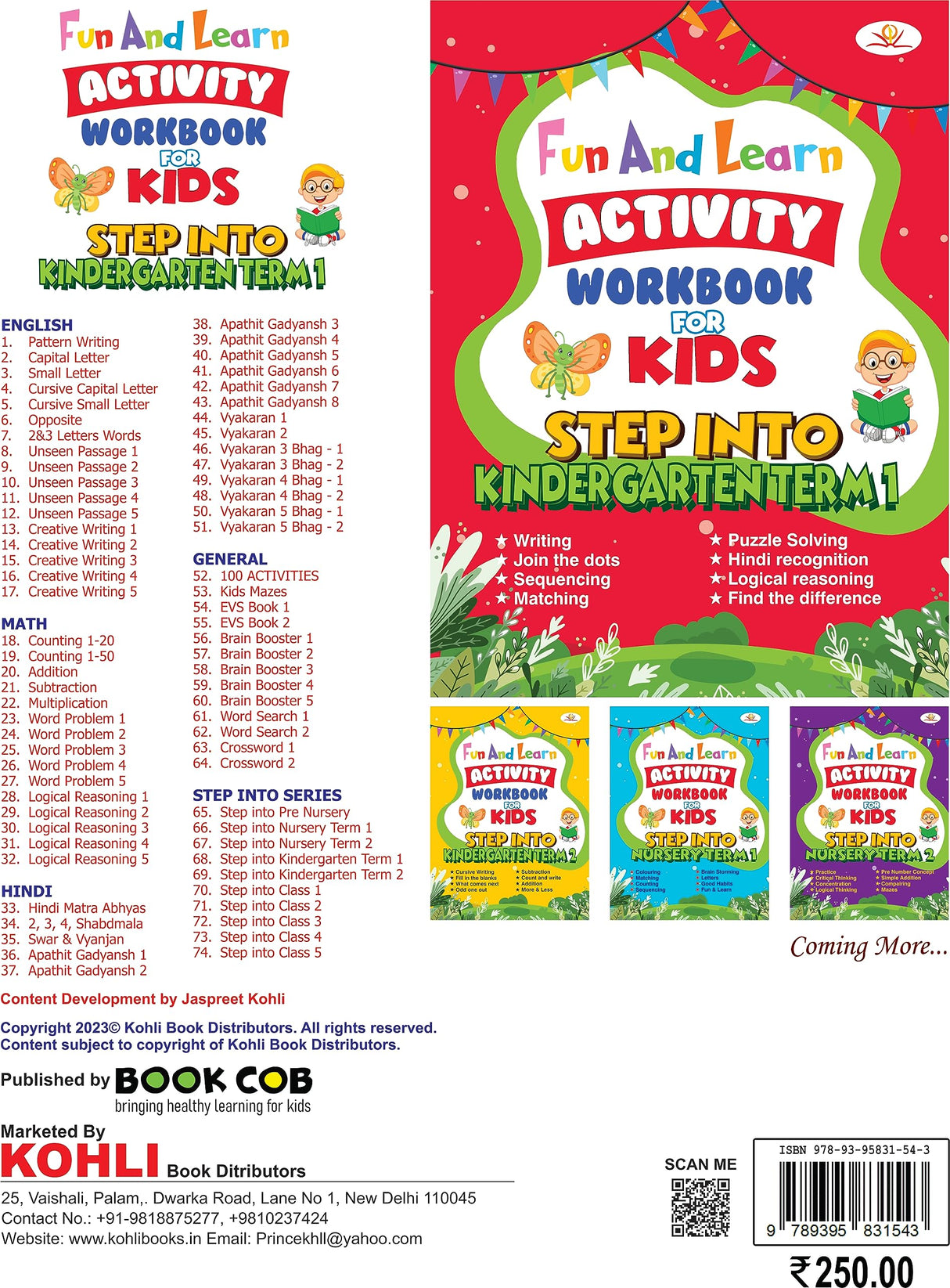 Fun And Learn Activity Workbook For Kids Step Into Kindergarten Term-1 - Retail Maharaj