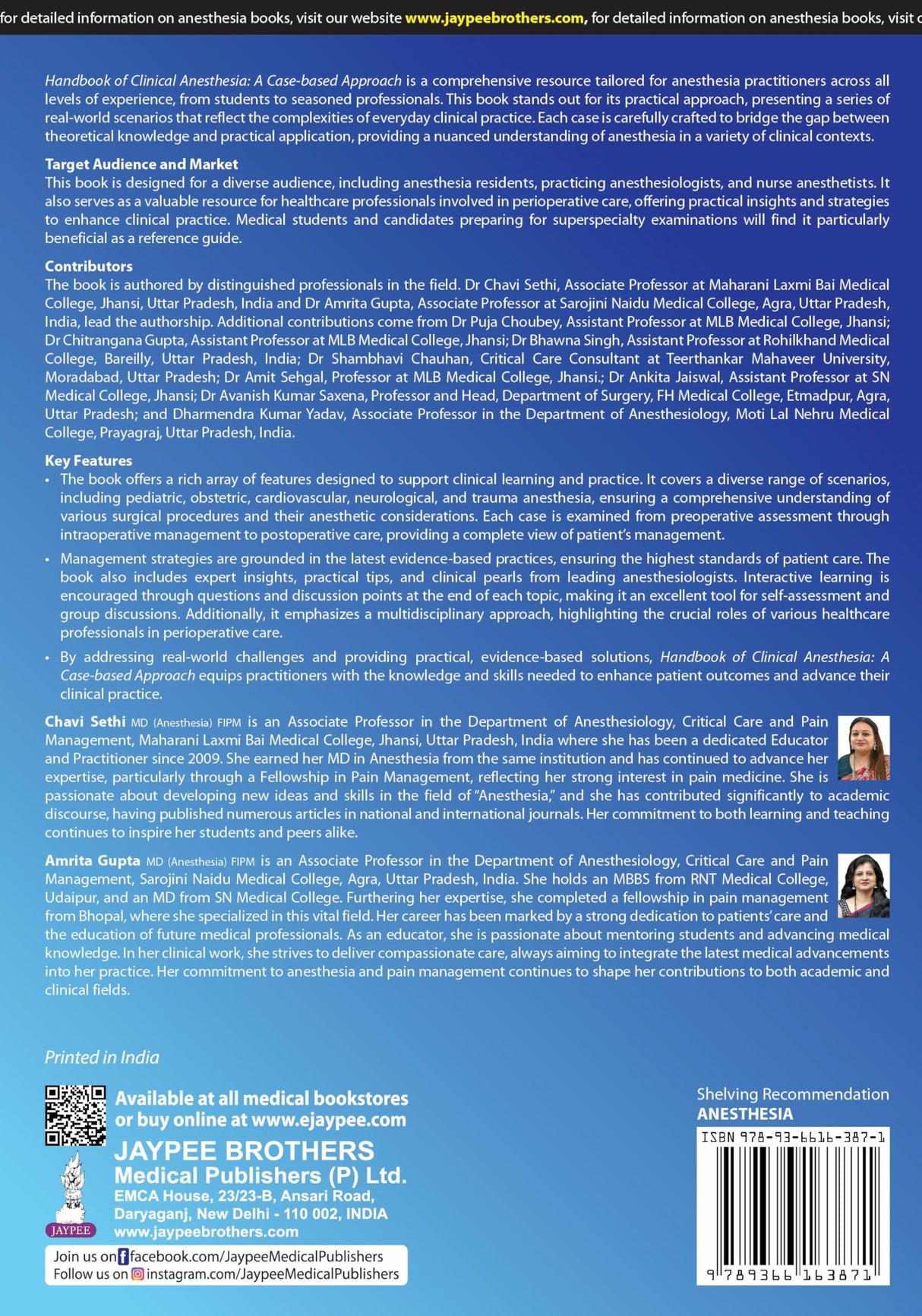 HANDBOOK OF CLINICAL ANESTHESIA (A CASE-BASED APPROACH) - Retail Maharaj