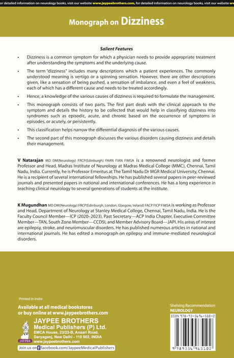 Monograph on Dizziness - Retail Maharaj
