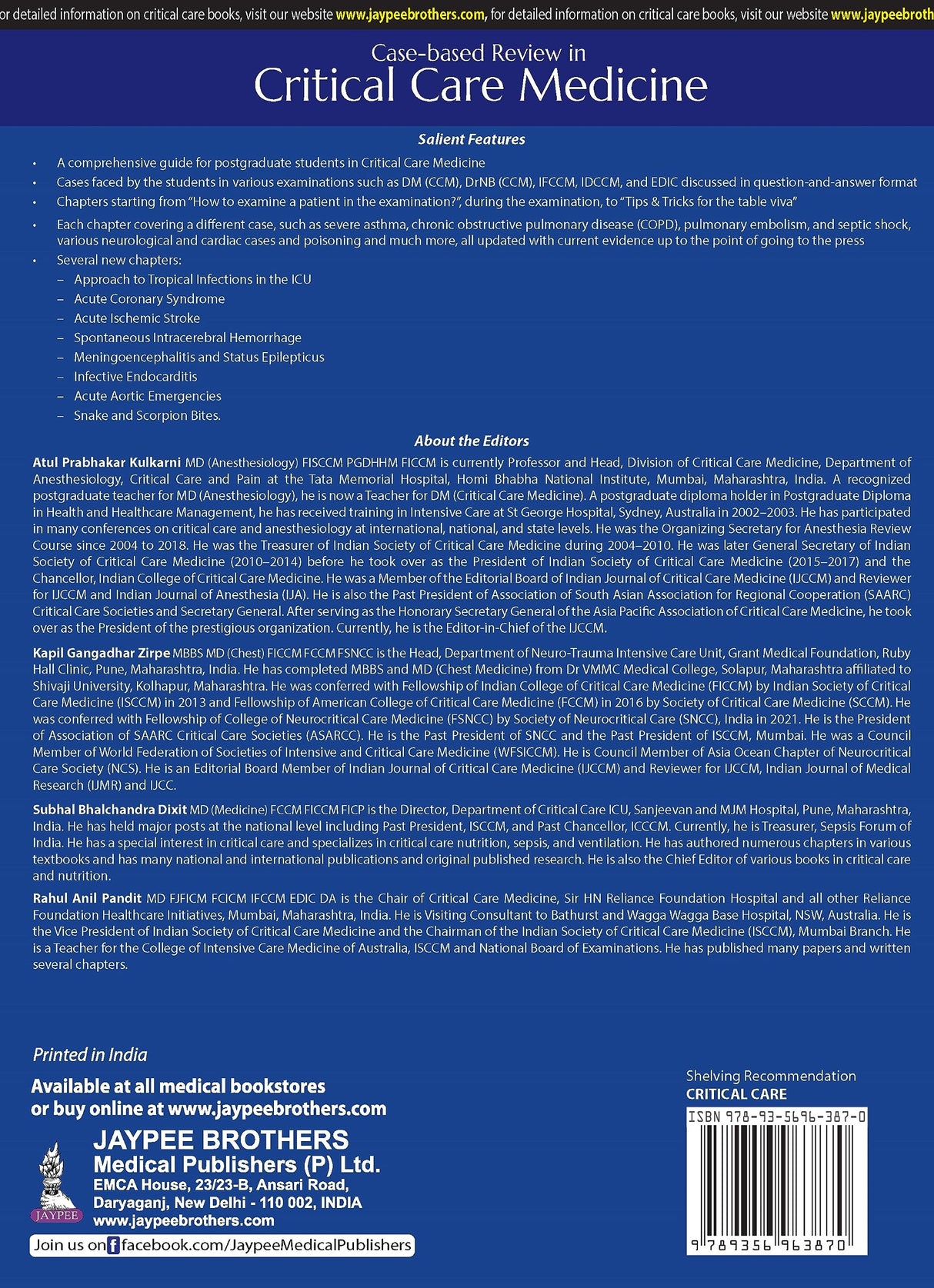 CASE-BASED REVIEW IN CRITICAL CARE MEDICINE: A COMPREHENSIVE PREPARATORY BOOK FOR THE EXAMINEE - Retail Maharaj