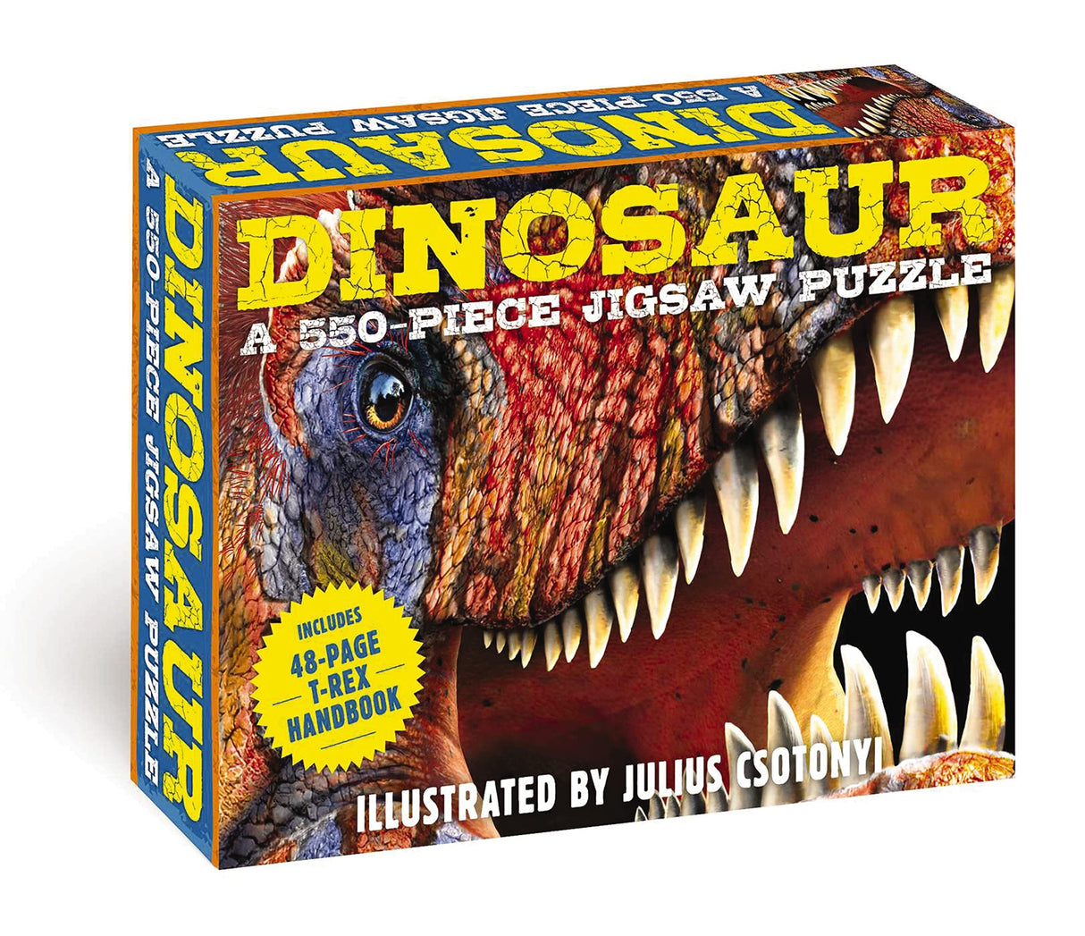 Dinosaurs: 550-Piece Jigsaw Puzzle & Book: A 550-Piece Family Jigsaw Puzzle Featuring the T-Rex Handbook! (Discovering) - Retail Maharaj