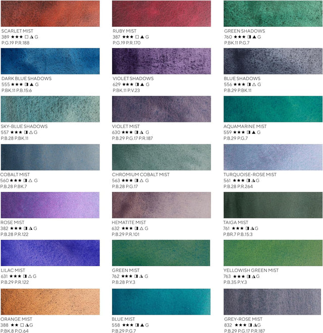 White Nights Granulating Watercolour 21 Full Pans Set - Retail Maharaj