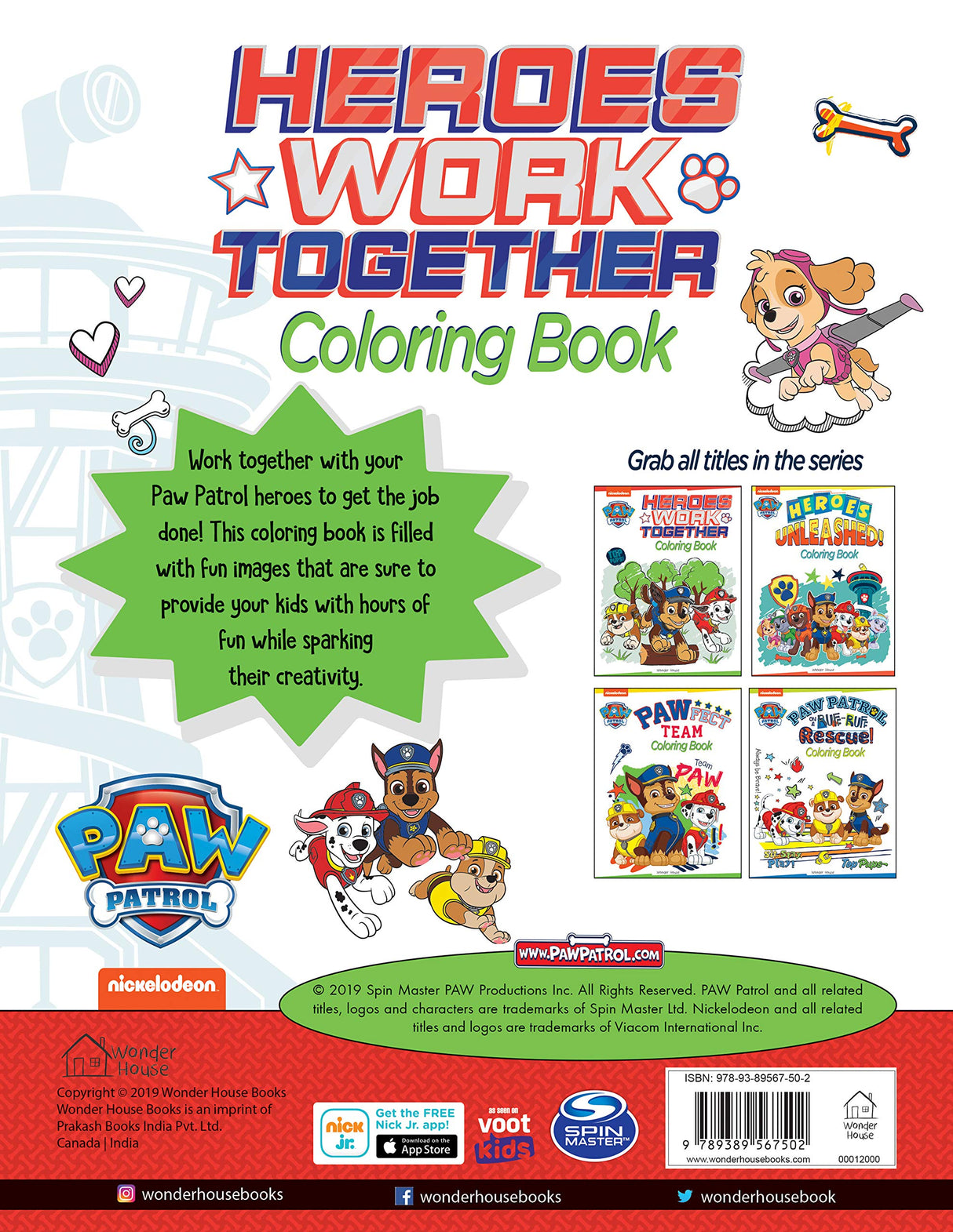 Heroes Work Together: Paw Patrol Coloring Book For Kids - Retail Maharaj