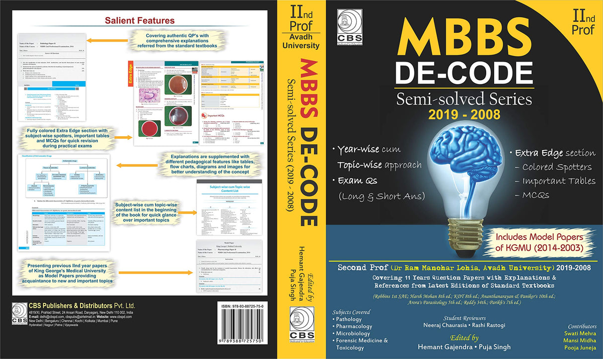 MBBS DE CODE SEMI SOLVED SERIES 2019-2008 2 PROF AVADH UNIVERSITY (PB 2020) - Retail Maharaj