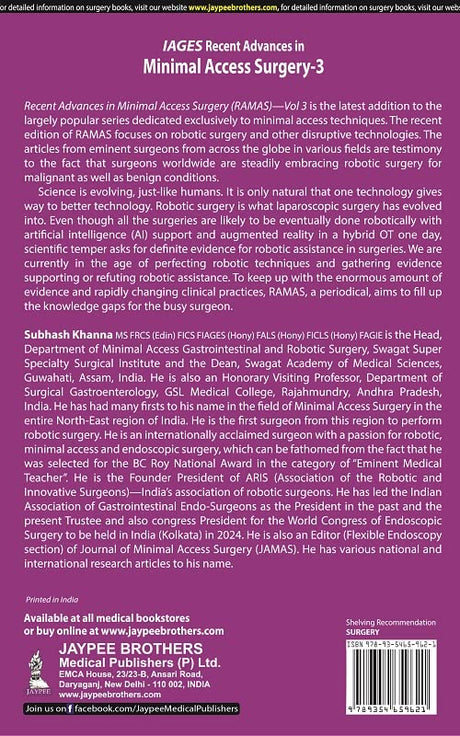 IAGES RECENT ADVANCES IN MINIMAL ACCESS SURGERY-3: ROBOTIC & INNOVATIVE TECHNOLOGIES - Retail Maharaj