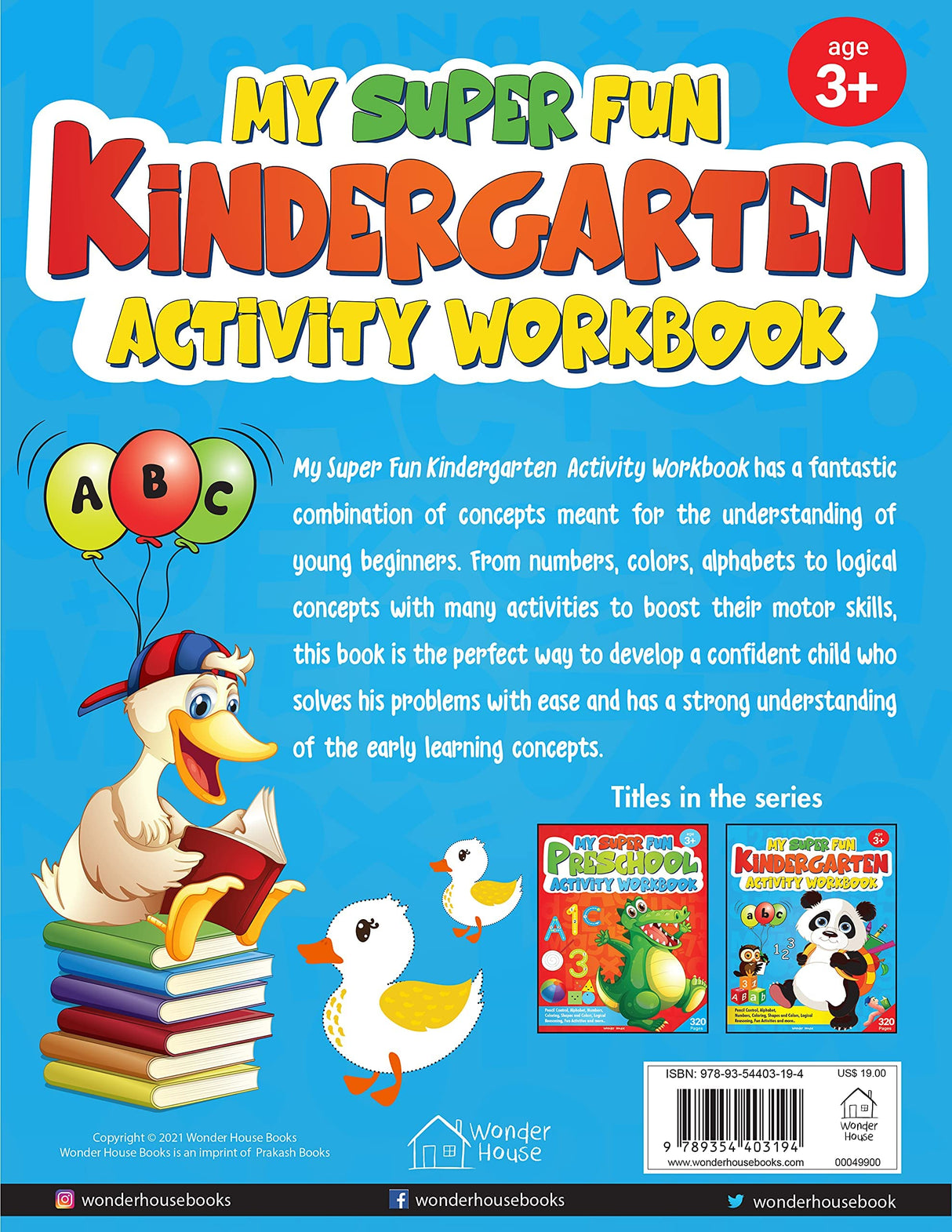 My Super Fun Kindergarten Activity Workbook for Children : Pattern Writing, Colors, Shapes, Numbers 1-10, Early Math, Alphabet, Brain Booster Activities, Following Directions, and Interactive Activities (Kids Ages 4 to 6) - Retail Maharaj