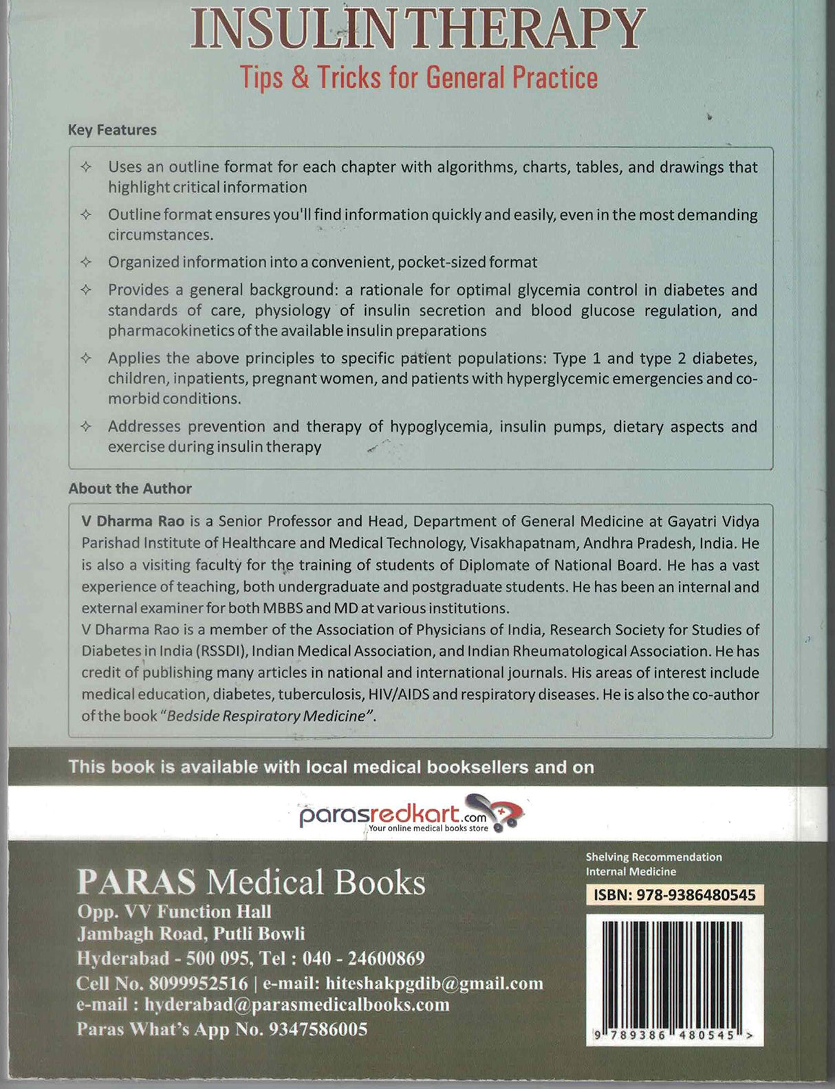 Insulin Therapy, V D Rao - 1st, 2019.0 - Retail Maharaj