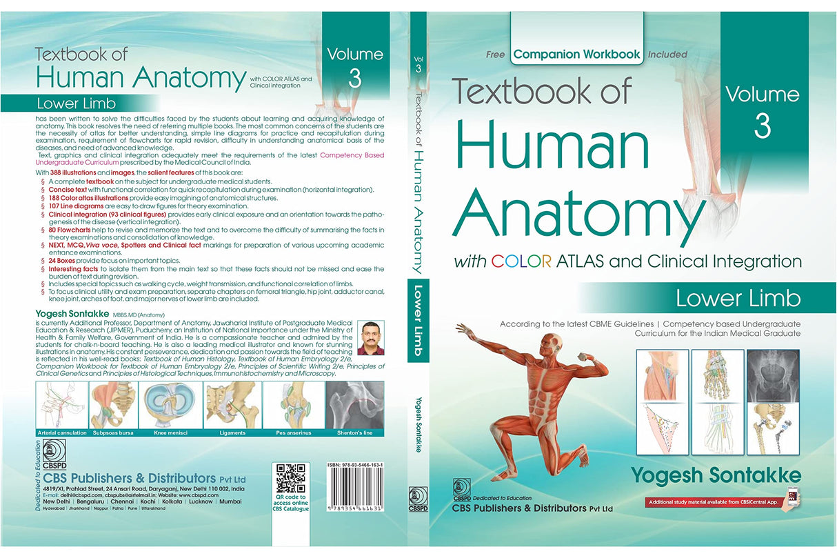 Textbook Of Human Anatomy With Color Atlas And Clinical Integration 2 Vol Set (Vol 3 Lower Limb & Vol 4 Abdomen And Pelvis) With Companion Workbook (Pb 2024) - Retail Maharaj