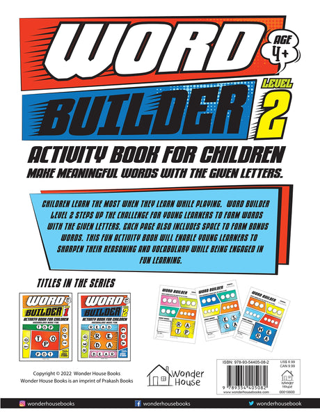 Word Builder Activity Book – Level 2 | Make Meaningful Words Using Given Letters | Ages 6–9 | Boost Vocabulary, Spelling & Logical Thinking - Retail Maharaj