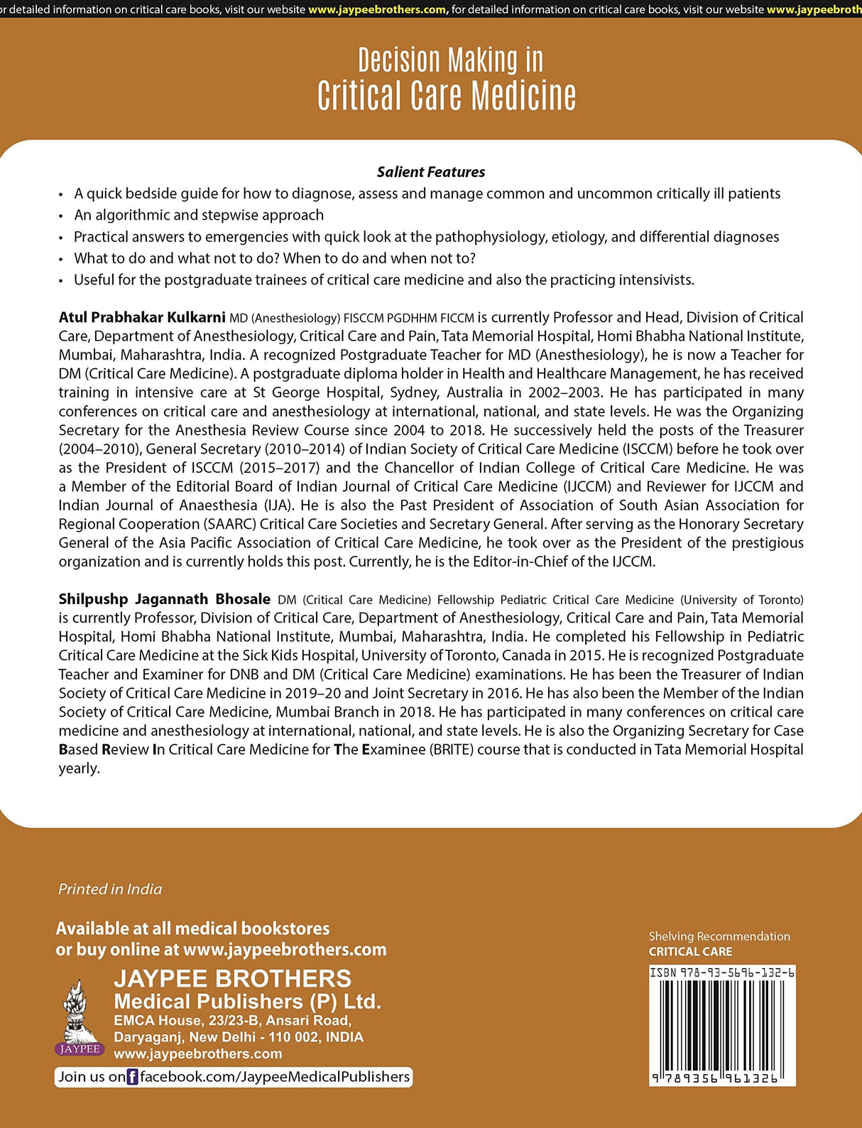 DECISION MAKING IN CRITICAL CARE MEDICINE - Retail Maharaj