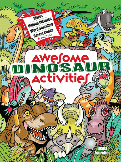 Awesome Dinosaur Activities for Kids: Mazes, Hidden Pictures, Word Searches, Secret Codes, Spot the Differences, and More!: Russian-English (Dover Kids Activity Books: Dinosaurs) - Retail Maharaj