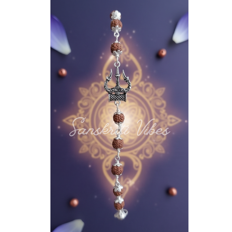 Rudraksha Silver Shiva Trishul Bracelet – Divine Spiritual Jewelry - Retail Maharaj