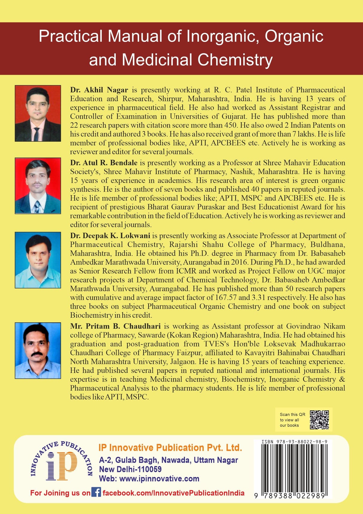 Practical Manual of Inorganic, Organic and Medicinal Chemistry - Retail Maharaj