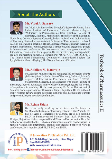Textbook of Pharmaceutics II (For Second Year Diploma in Pharmacy) - Retail Maharaj