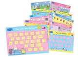 Peppa Pig - School Fun With Peppa & Friends : Fun Learning Set (With Wipe And Clean Mats, Coloring Sheets, Stickers, Appreciation Certificate, Crayon Set And Pen) - Retail Maharaj