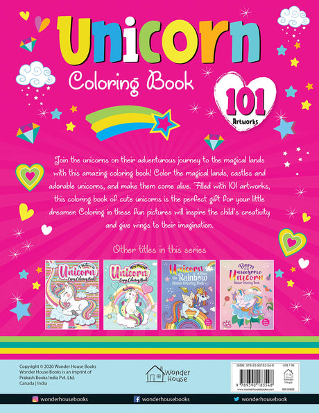 101 Unicorn Colouring Book: Fun Activity Colouring Book For Children - Retail Maharaj