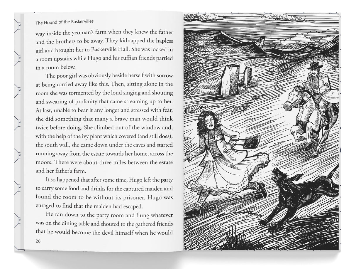 The Hound of the Baskervilles: Illustrated Abridged Children Classics English Novel With Review Questions (Hardback) - Retail Maharaj