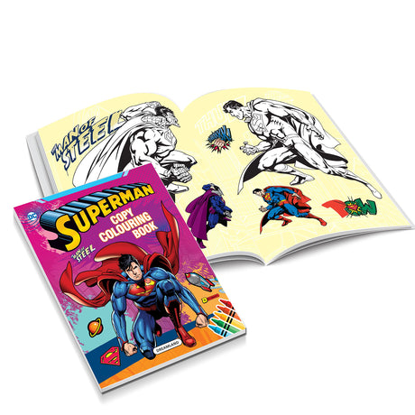 Superman Copy Colouring Book – Pack of 5 | Fun & Creative Activity Books for Kids | Colourful Illustrations of Superman, Superhero Adventures, and Hours of Entertainment for Young Fans - Retail Maharaj
