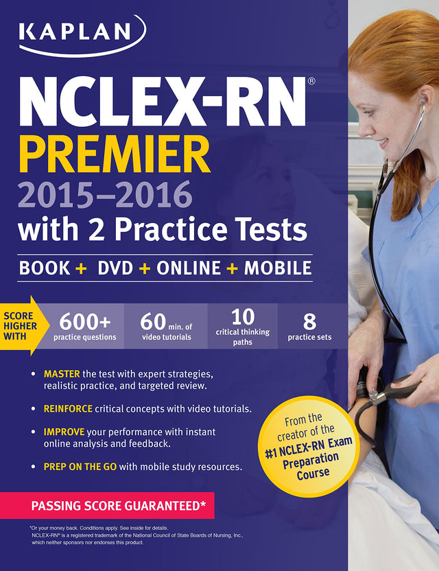 NCLEX-RN PREMIER 2015-2016 WITH 2 PRACTICE TESTS WITH DVD-ROM - Retail Maharaj