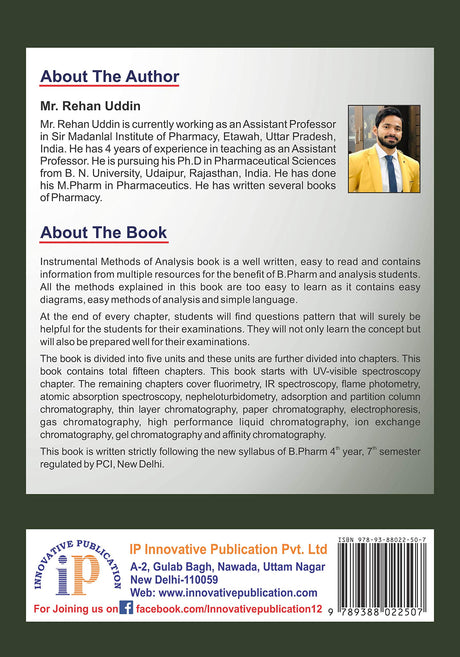 Instrumental Methods of Analysis For B.Pharm Students - Retail Maharaj