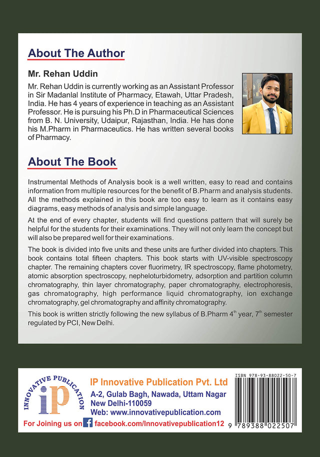 Instrumental Methods of Analysis For B.Pharm Students - Retail Maharaj