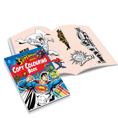 Superman Copy Colouring Book – Pack of 5 | Fun & Creative Activity Books for Kids | Colourful Illustrations of Superman, Superhero Adventures, and Hours of Entertainment for Young Fans - Retail Maharaj