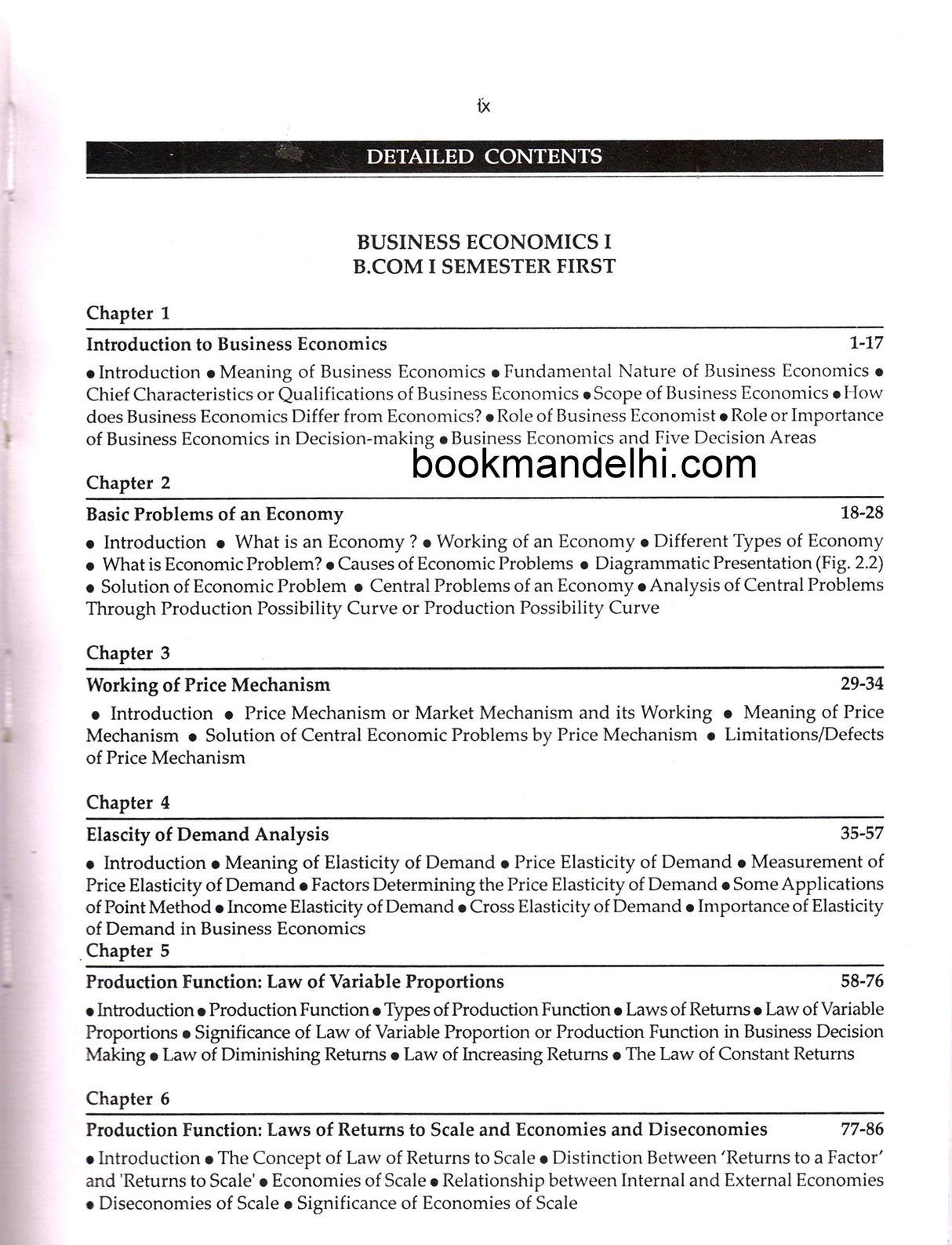 Business Economics (B. Com Ist & Iind) - Retail Maharaj