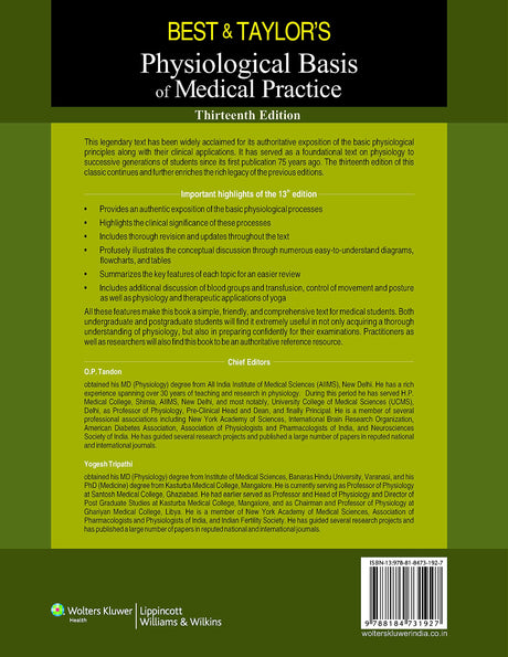 Best & Taylor’s Physiological Basis of Medical Practice, 13ed - Retail Maharaj
