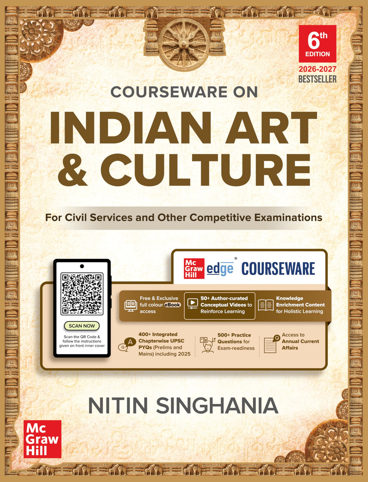 Indian Art and Culture Courseware, 6e by Nitin Singhania (IAS) for UPSC CSE 2026 | 400+ Solved Previous Years’ Questions (2013–2025) | 500+ CBT-based Practice Questions | 50+ Author Videos - Retail Maharaj