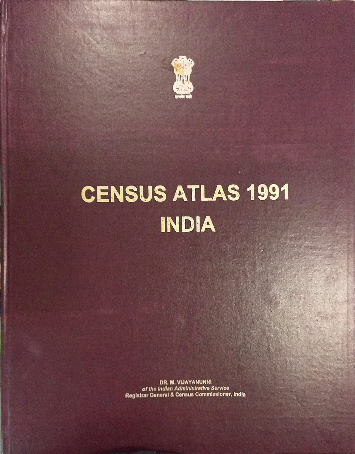 CENSUS ATLAS 1991 INDIA [Hardcover] DR. M. VIJAYANUNNI