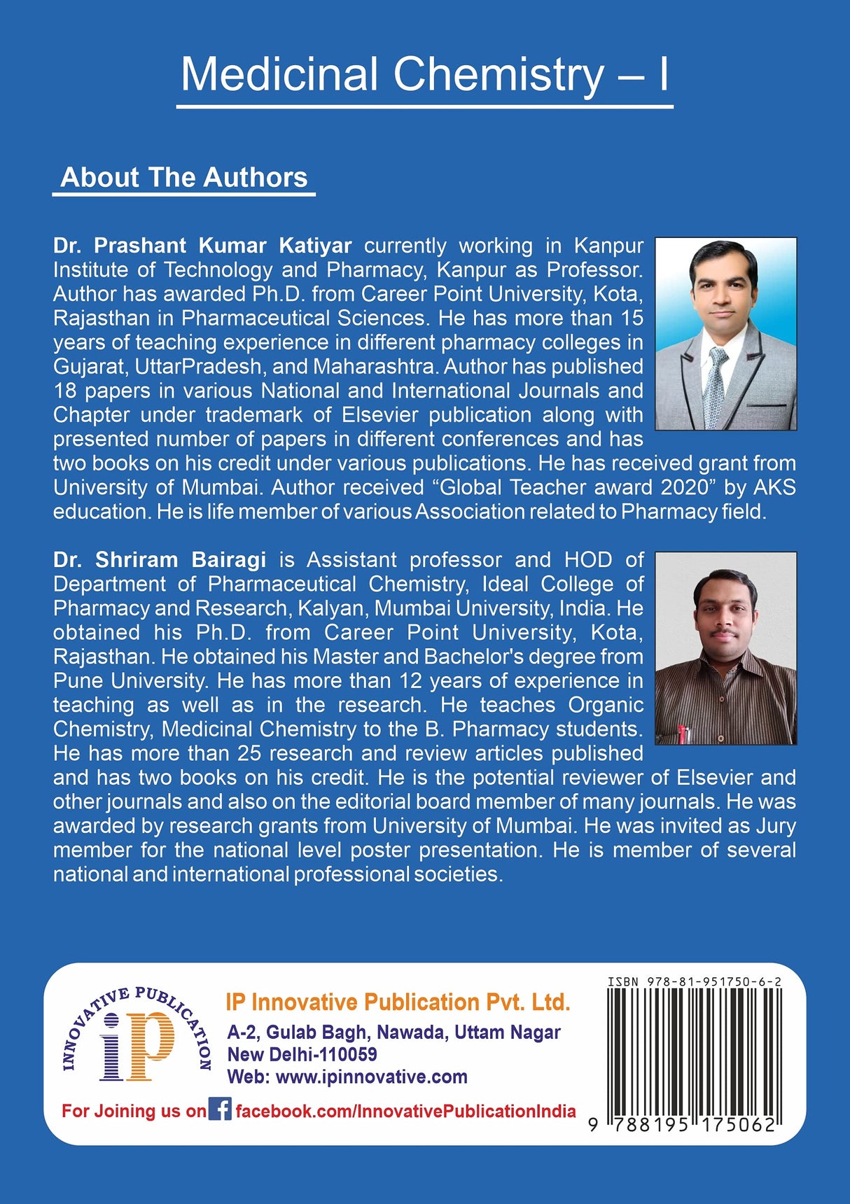 MEDICINAL CHEMISTRY - I, For B. Pharm, 2nd Year, IV Semester Students (As Per Latest PCI Syllabus) - Retail Maharaj