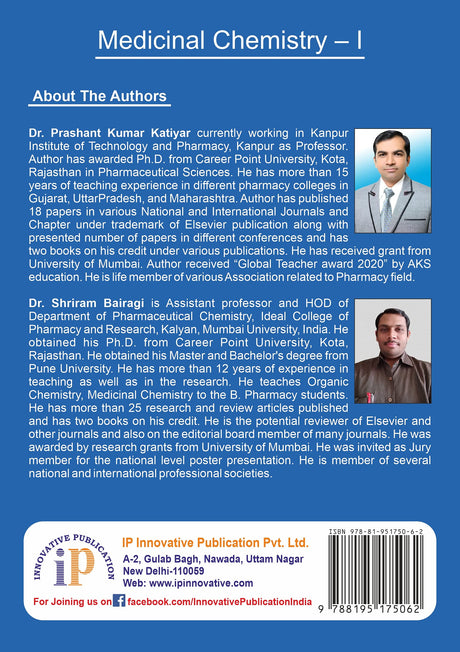 MEDICINAL CHEMISTRY - I, For B. Pharm, 2nd Year, IV Semester Students (As Per Latest PCI Syllabus) - Retail Maharaj